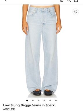 Agolde Low-Slung Wide-Leg Jeans in Light Blue Spark